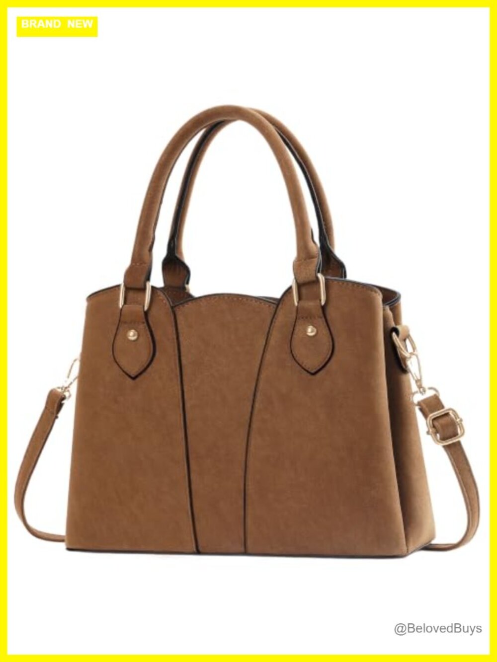 Vegan Leather Crossbody Tote Satchel Handbag with Zipper